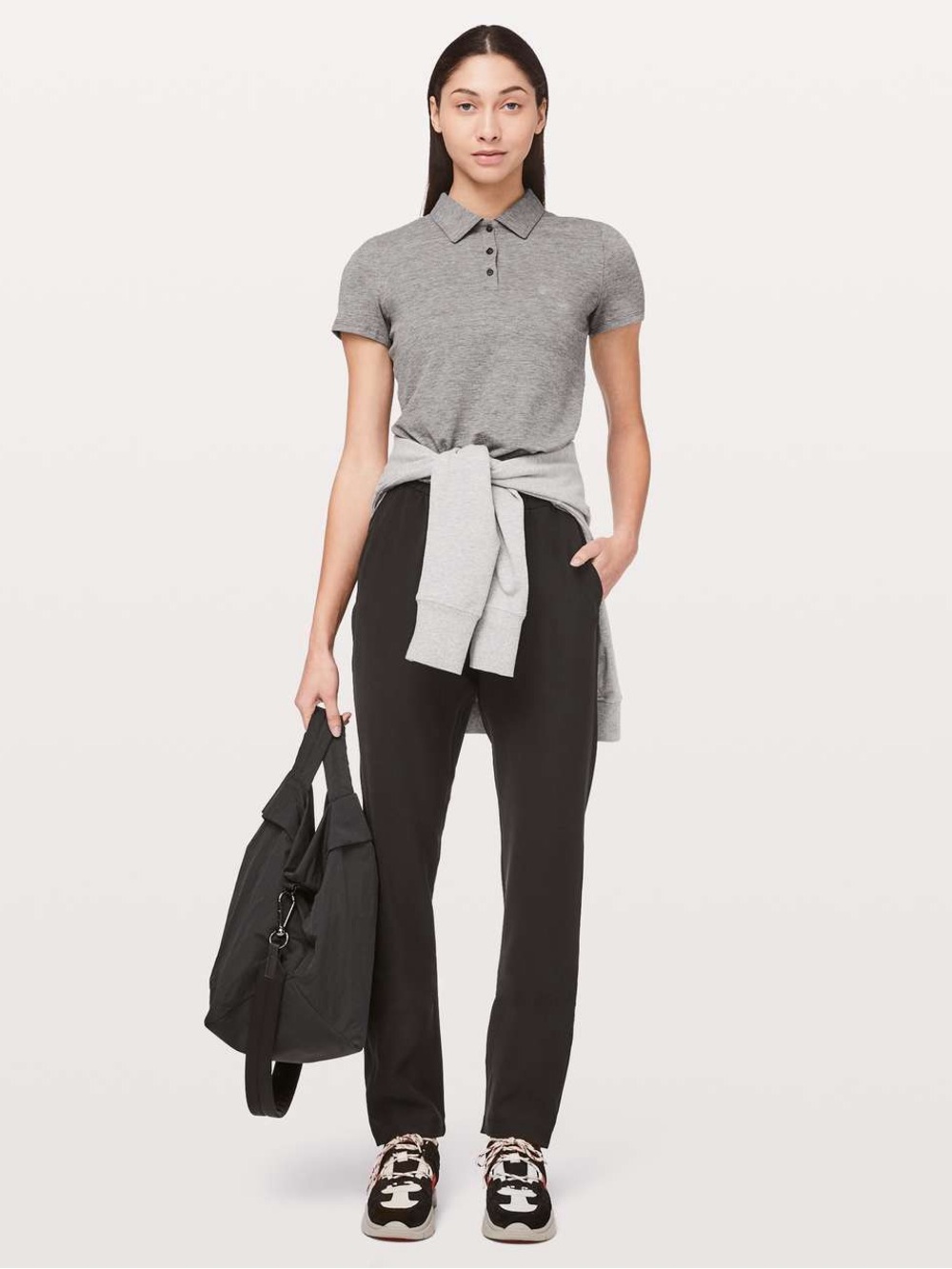 Lululemon On The Fly Pant Size 6 Black Woven Travel Career Jogger Work Pant
